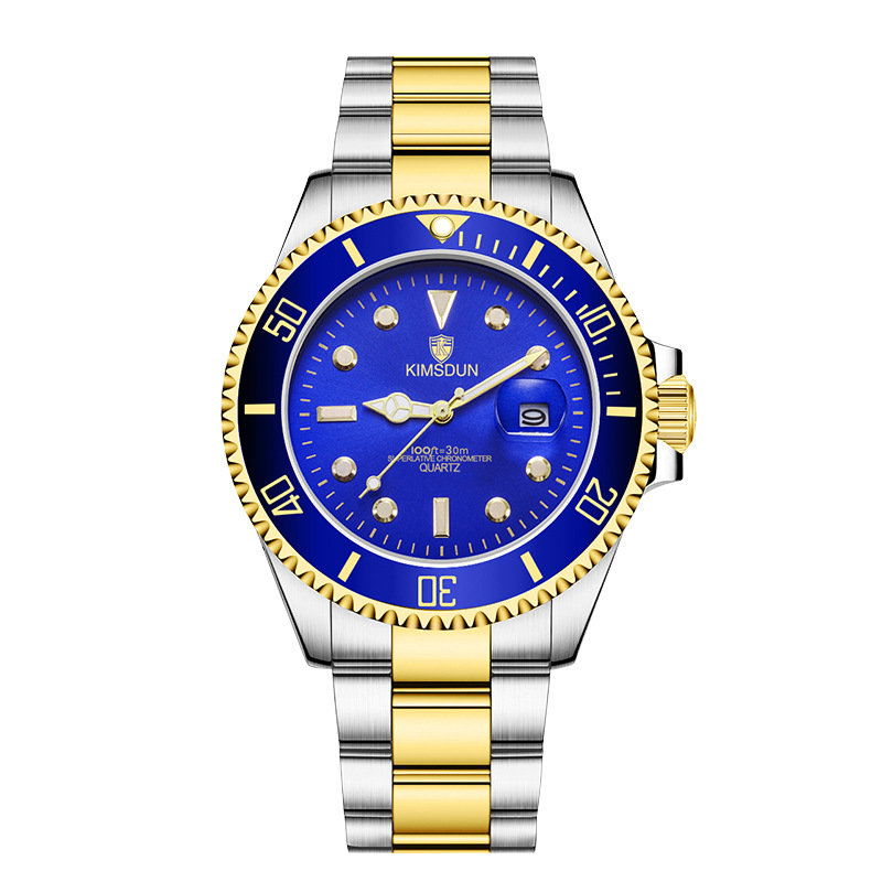 Nouvelle montre Water Ghost montre hommes mode bracelet en acier calendrier veilleuse étanche montre à quartz montre pour hommes Cross Border offres spéciales_voghion.com