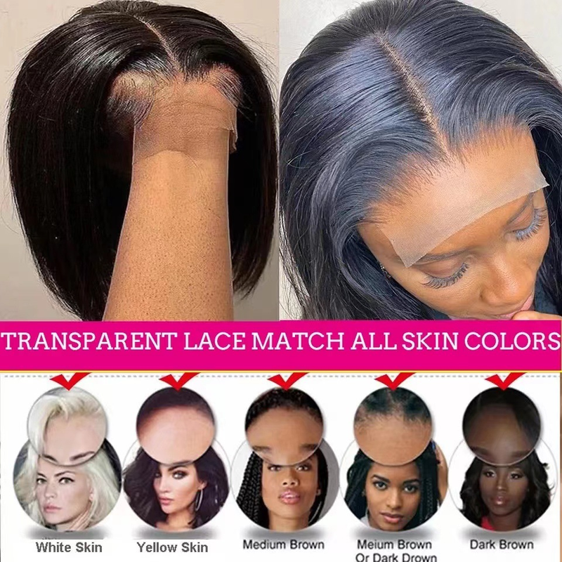 New products 13*4 front lace short hair bob head wig loose deep wave short straight hair wig set_voghion.com