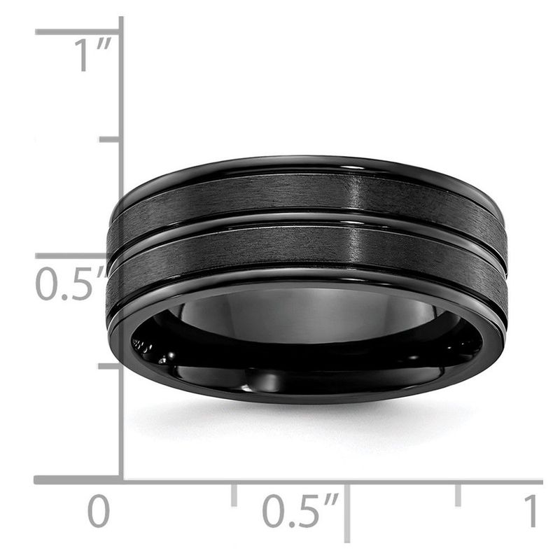 Chisel Titanium Black IP-plated Brushed And Polished 8mm Band_voghion.com