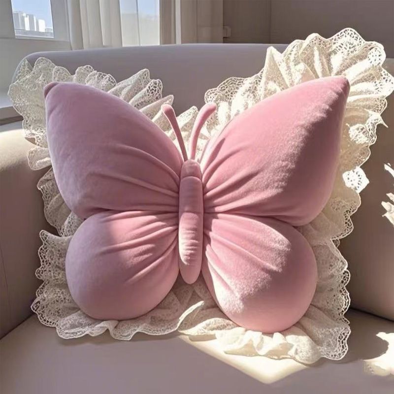 Almohada de peluche de mariposa para decoración del hogar_voghion.com