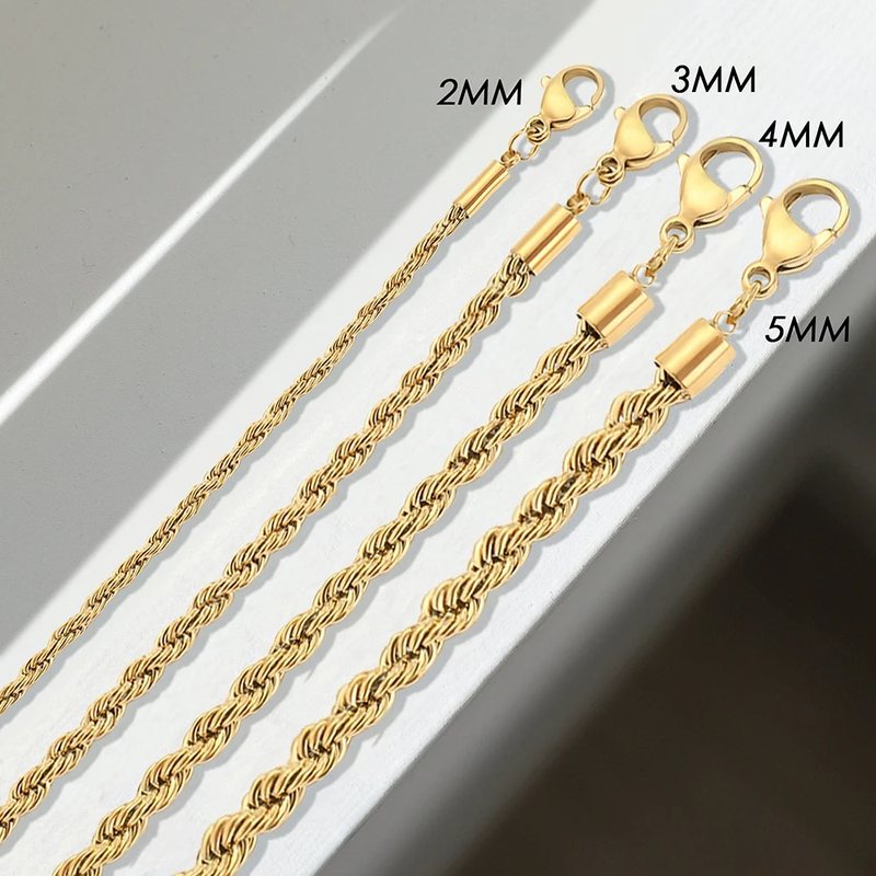 2025 Dammode E-MANCO 2/3/4/5mm 316 rostfritt stål rephalsband icke-blekningsvattentätt herr- och damsmycken guldkedja present_voghion.com