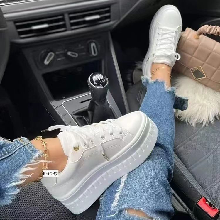 Nowe duże pojedyncze buty damskie z okrągłą główką i grubą podeszwą, codzienne buty gumowe_voghion.com