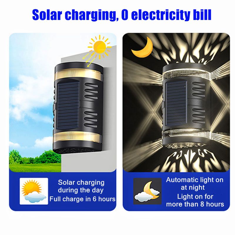 1 tk suure suurusega päikeseenergia LED välisseinalamp veekindel aiakujundusvalgusti rõdu sisehoovi maastiku tänava aia seinavalgusti_voghion.com