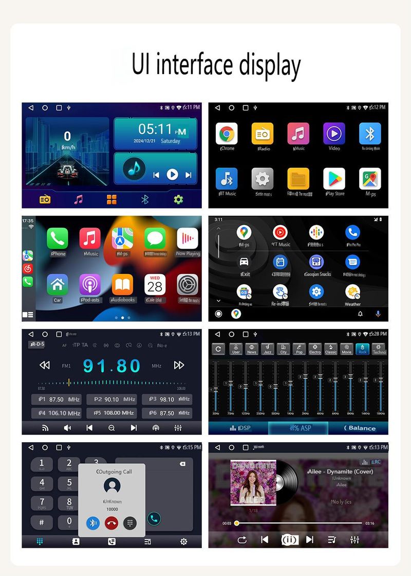 Estéreo universal para coche Android de 10,1" con cámara de visión trasera HD - Sistema de navegación GPS con pantalla táctil de ocho núcleos 4G, CarPlay/Android Auto inalámbrico, Bluetooth 5_voghion.com