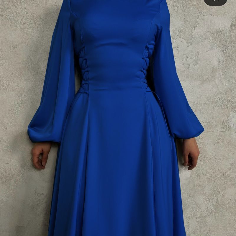 Women's Clothing Middle East Dubai Robe Solid Color Satin Long Skirt_voghion.com