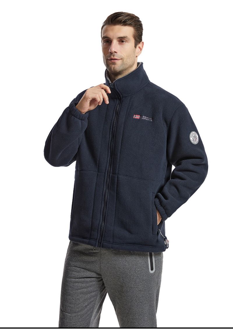 Felpa spessa foderata in pile resistente al freddo, giacca calda con collo alto da uomo, autunno inverno_voghion.com