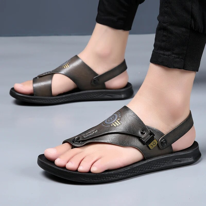 Lässige Flip-Flops für Herren, rutschfeste Sommersandalen für den Außenbereich mit doppeltem Verwendungszweck, Hausschuhe aus ultrafeinem Sperrholz, Sandalen und Sandalen für Herren_voghion.com
