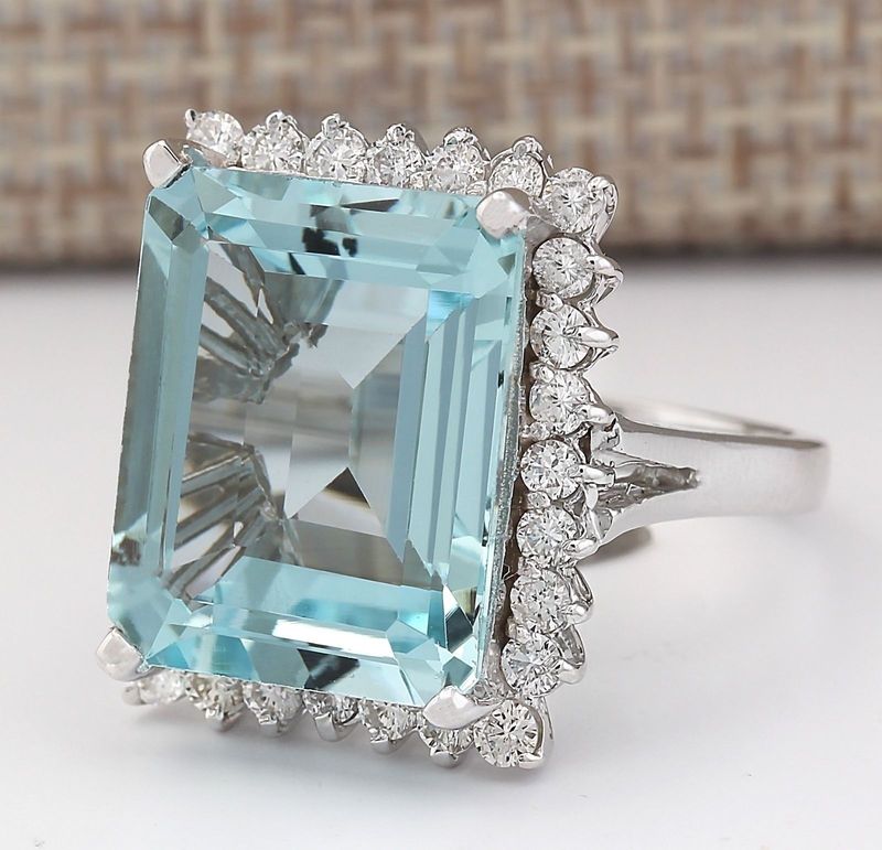 Nieuwe, populaire ingelegde ring met meerblauwe zirkoon, handsieraden, koperen accessoires_voghion.com