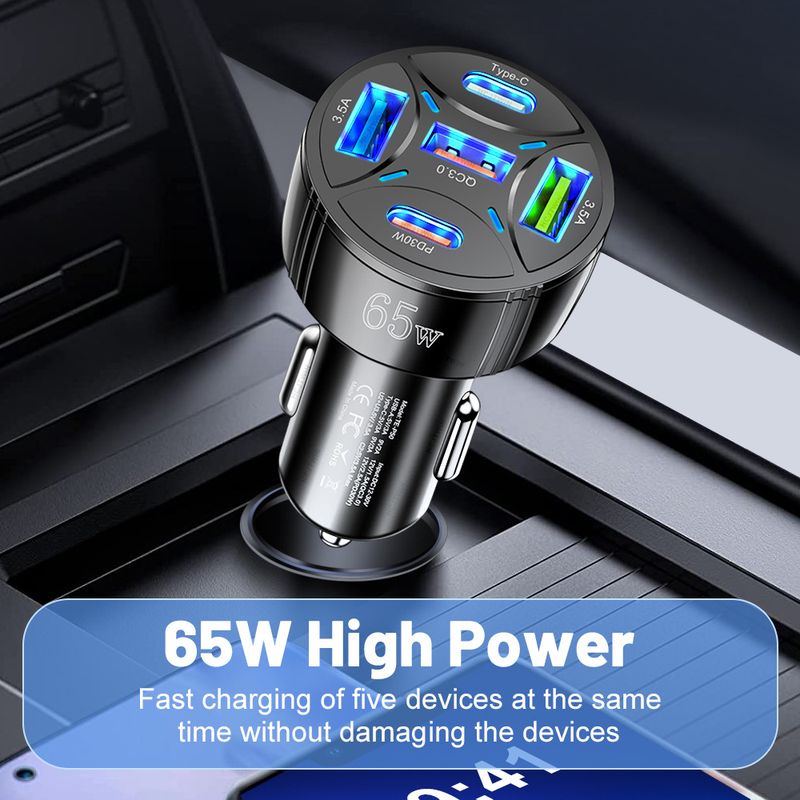 Music Festival  65W New Charger 3USB+2PD Super Fast Car Charging_voghion.com
