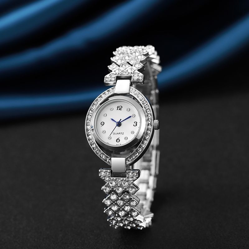 Fashionable diamond studded starry sky Arabic numerals ladies watch sapphire rhinestone jewelry set_voghion.com