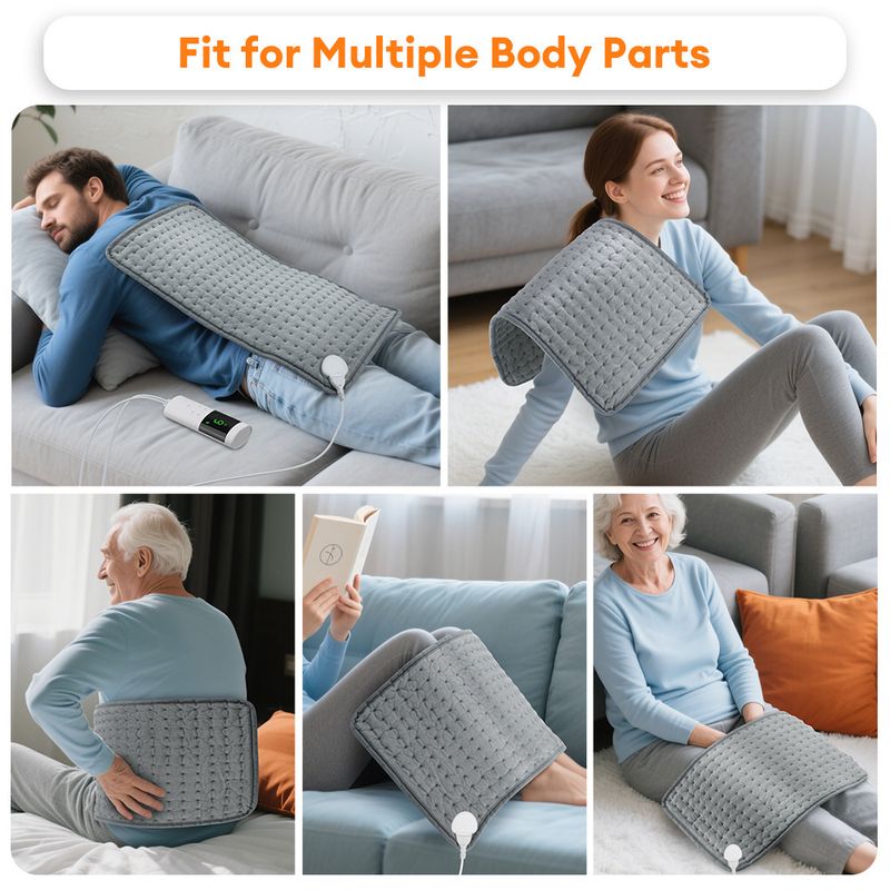 Premium 30x60cm Electric Heating Pad With 9 Heat Levels & 4 Timer Settings - Adjustable Warmth For Home, Office & Therapy_voghion.com