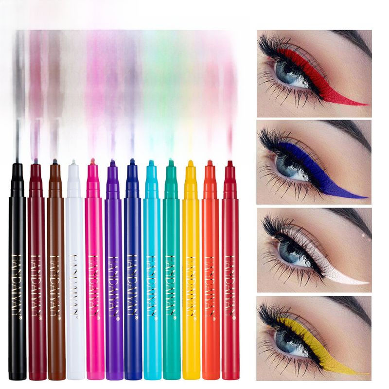 esplosivo handaiyan12 colore opaco asciugatura rapida non facile da sbiadire eyeliner colorato set trucco performance_voghion.com
