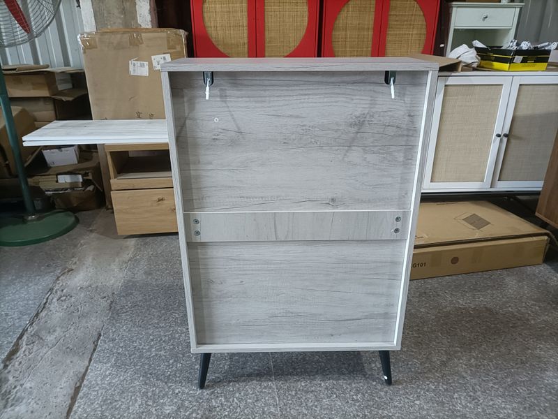 Schuhschrank Grau 60cm Mit 2 Klapp-Schubladen Für Flur Und Eingang_voghion.com