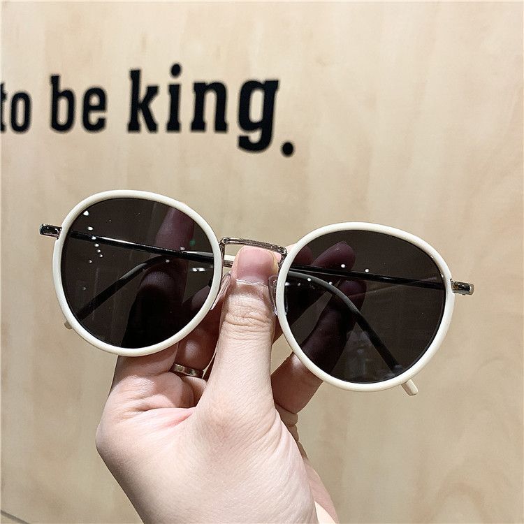 Ins Super Hot Glasses Retro Round Frame Small Face Women's Tide Orange Street Sunglasses_voghion.com