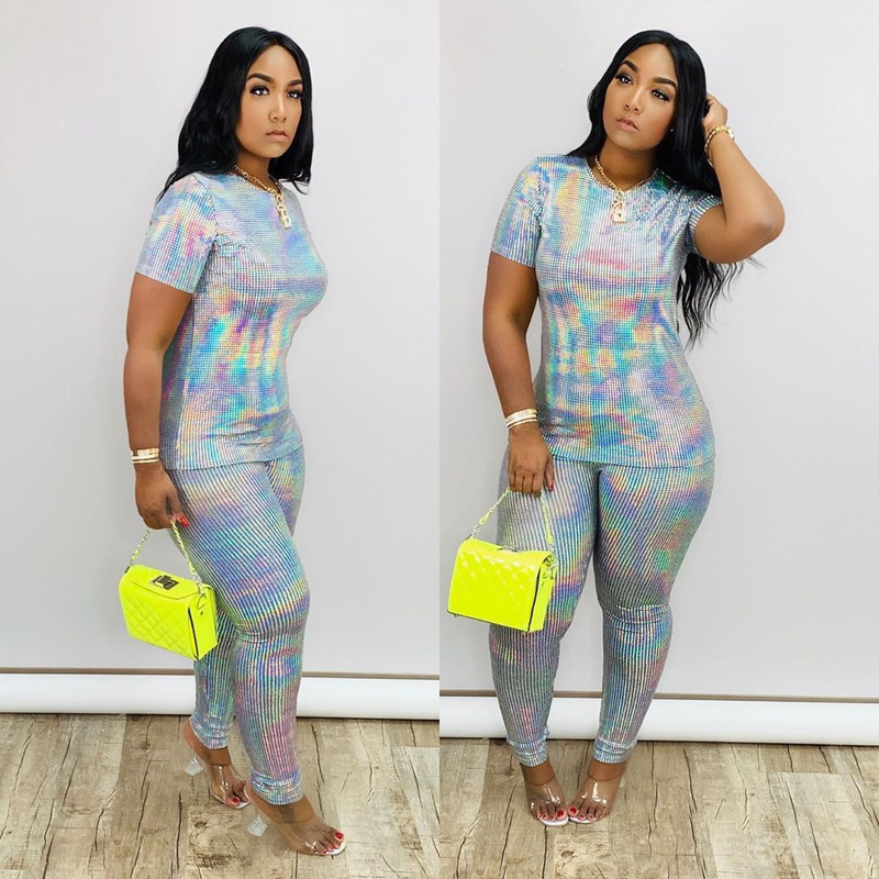 Women's fashion sequin set two-piece_voghion.com