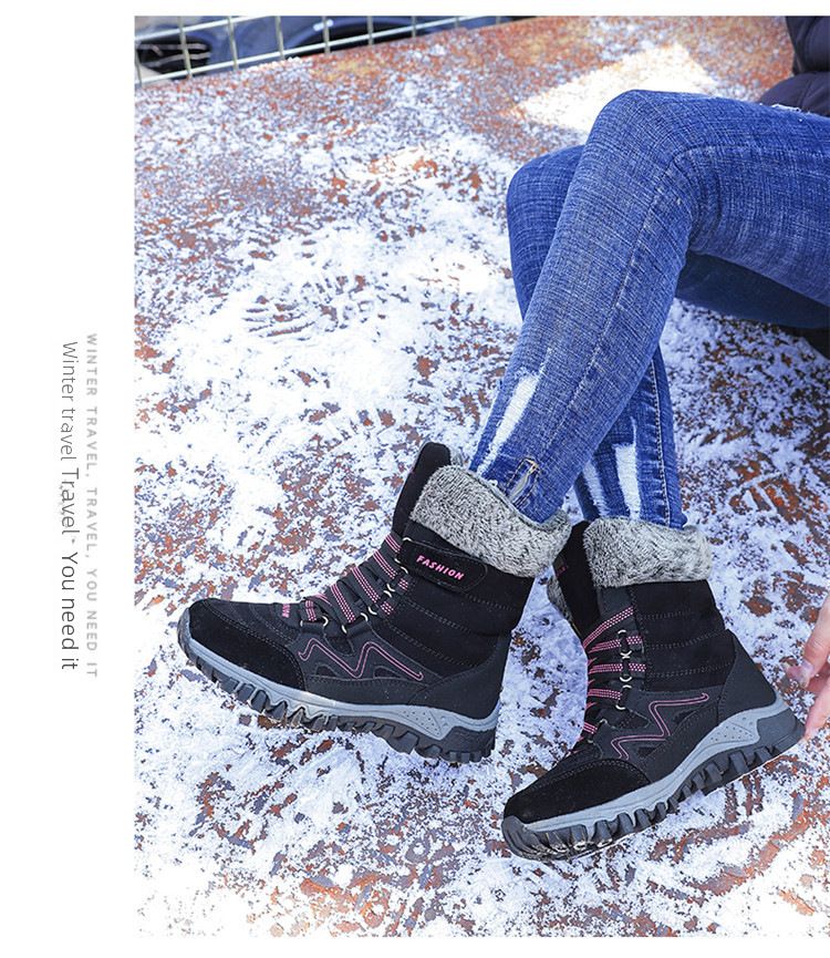 Scarpe da neve alte da donna in pelle con suola spessa in pile e scarpe invernali Northern Winter Plus_voghion.com
