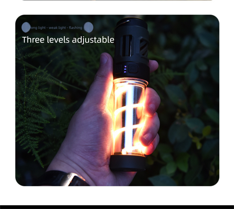 Lampe de camping multifonctionnelle anti-moustiques d'extérieur, rechargeable, type C, longue durée de vie, magnétique, avec trépied_voghion.com