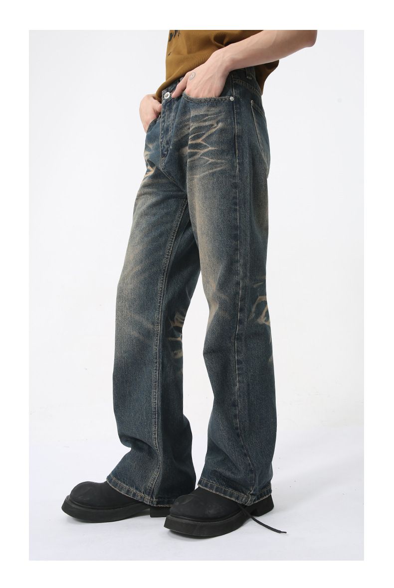 Dekonstruierte High-Street-Jeans – Distressed Washed Flare Denim mit offenem Saum (Sommer-Edition, S-XXL, Baumwollmischung)_voghion.com