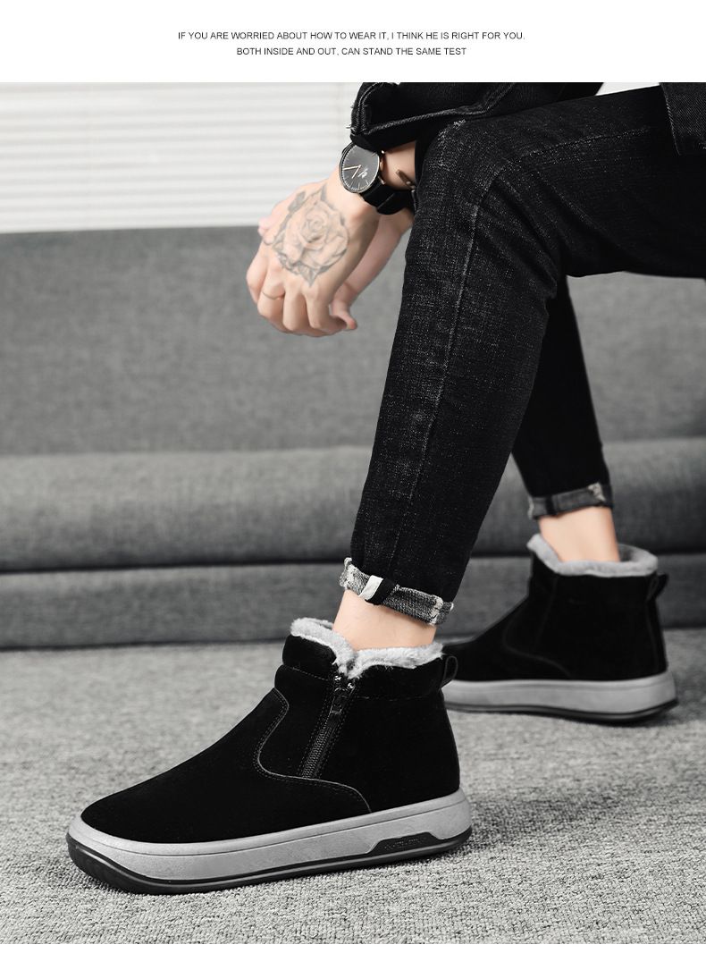 Men's Outdoor High-top Casual Men's Cotton Shoes Are Popular, Winter New Snow Boots Men's Shoes 2025 Fashion Men's Shoes_voghion.com