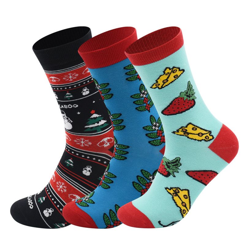 2025e Trendy Thick Jacquard Printed Embroidered Unisex Mid-Calf Socks_voghion.com