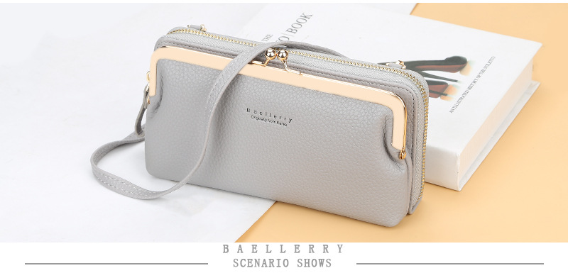 Baellerry Messenger Bag New Arrival Lychee Pattern Fashion Horizontal Zipper Mobile Phone Bag High Quality Ladies Bag_voghion.com