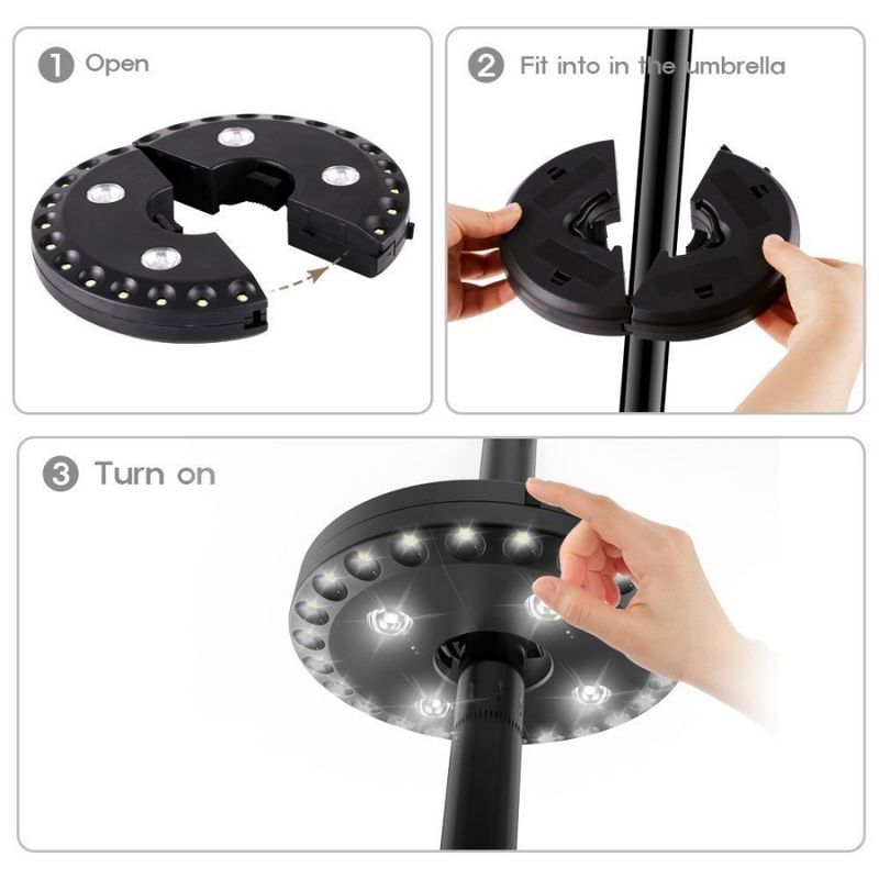 Buiten strand kampeerparaplu verlichting klein hangend avontuur 24LED ronde noodkamp tentlamp_voghion.com