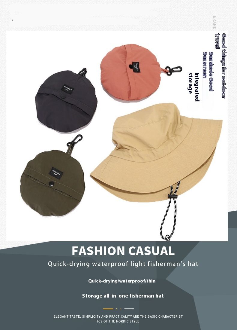 Aufbewahrungstasche Hut Kinder Modischer Sommer Schnelltrocknender Fischerhut Wasserdichter Bergsteigerhut Für Den Außenbereich Herren Sonnenschutzhut_voghion.com