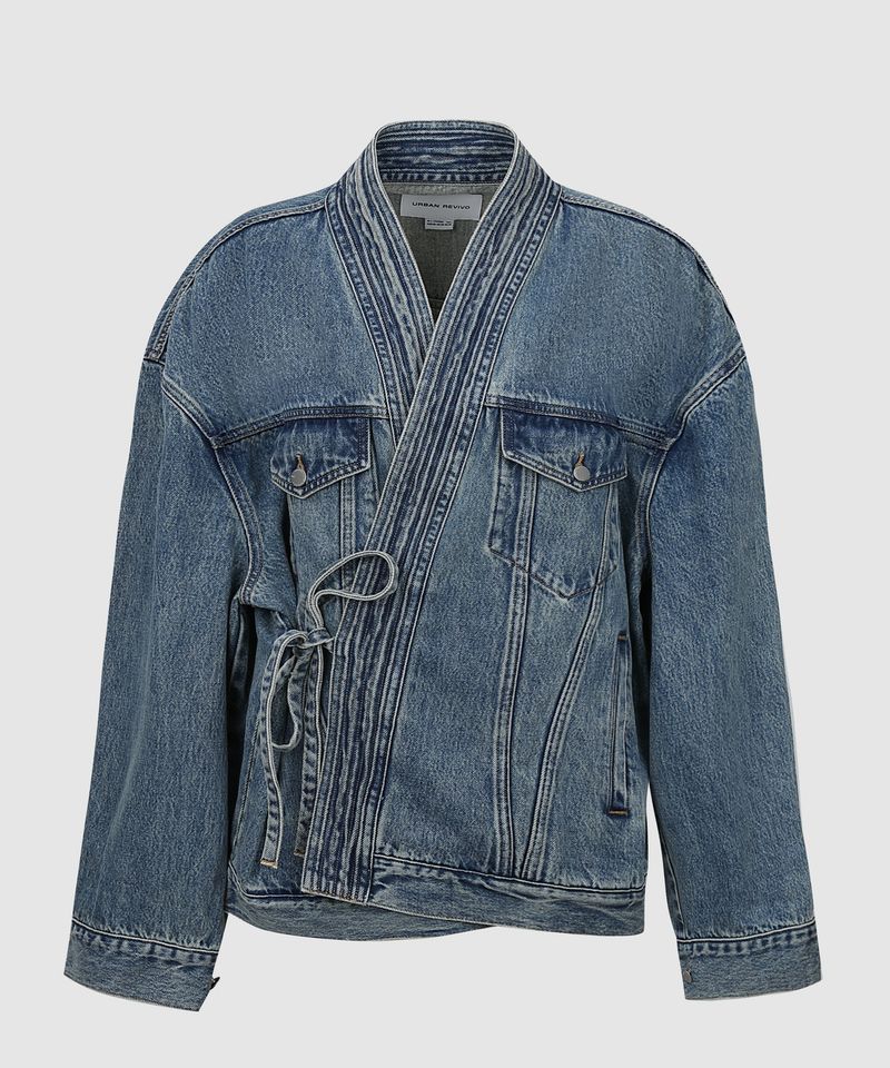 Men's Clothing New Style Irregular Symmetrical Design Niche Loose Lace Denim Jacket For Men_voghion.com