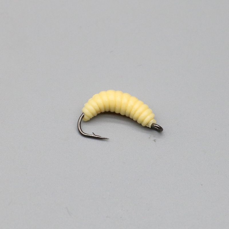 Lure With Hook Bread Worm 20mm 0.45g Bionic Hooked Maggot Soft Bait Set_voghion.com