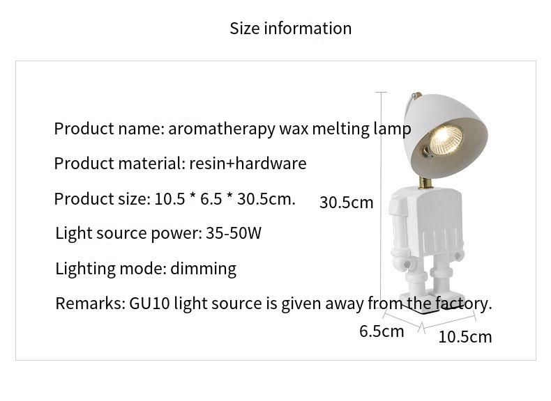 Creative Robot Resin Wax Table Timer Dimmable Bedroom Aromatherapy Bedside Hot Melt Lamp Candle Melting_voghion.com