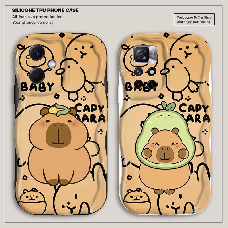 Capybara Cute Cartoon Phone Case for Redmi 9 9A 9C 10 10A 12C 10C 13C A2 A1 A2 Plus Luxury Soft TPU Cover_voghion.com
