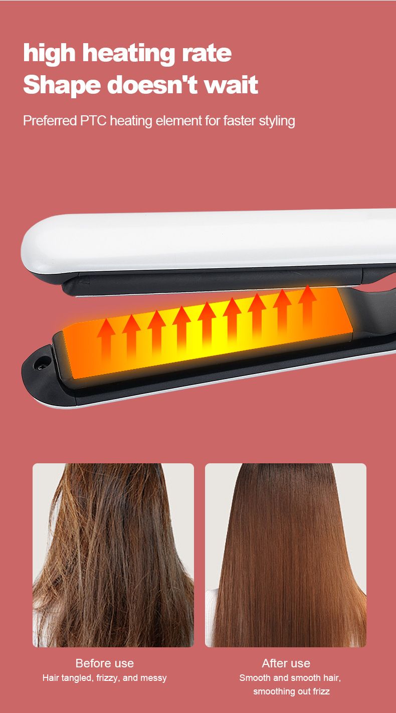 Elektrischer Haarglätter und Lockenstab mit doppeltem Verwendungszweck, nicht schädigend, zum Glätten und Locken_voghion.com