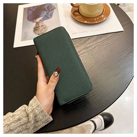 Produttori di borse da donna, portafoglio in tela, borsa a mano con cerniera semplice e lunga da donna, grande capacità, borsa per cellulare alla moda_voghion.com