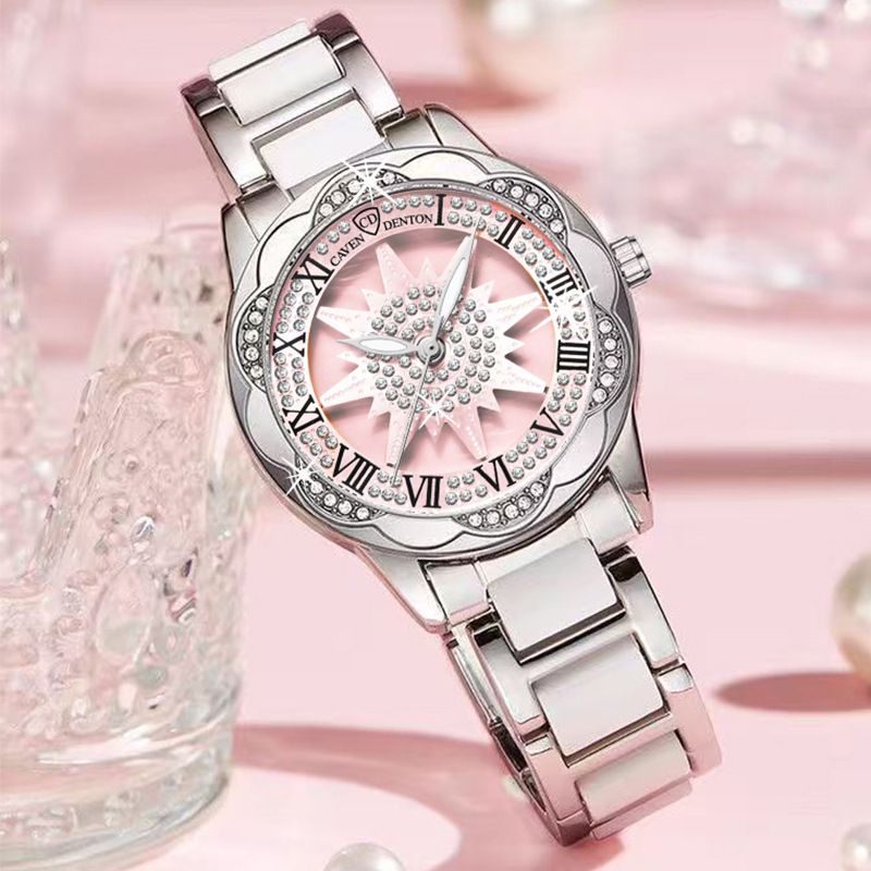 Sunflower Ceramic New Niche Light Fashion Fully Automatic Women's Quartz Watch_voghion.com
