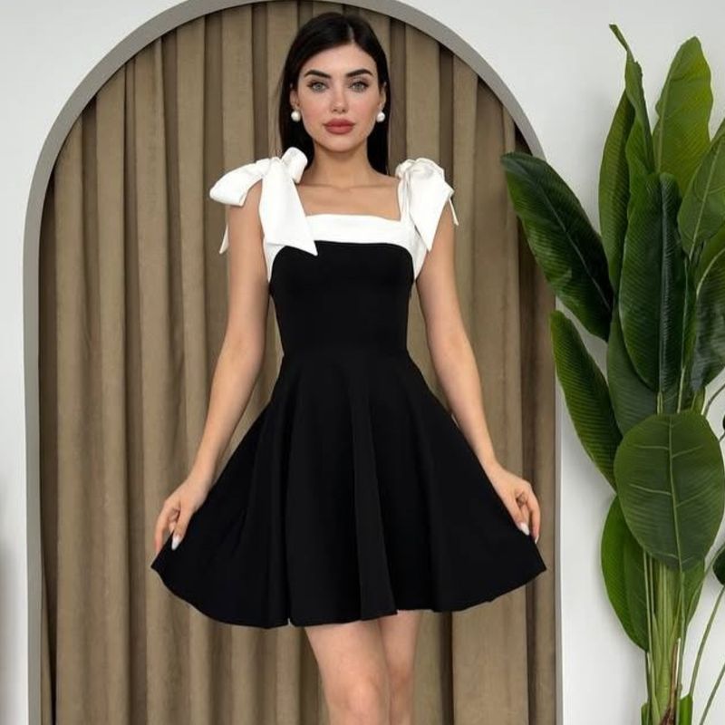 Elegante abito midi monospalla plissettato - Gonna estiva a trapezio con vita sottile per donna_voghion.com