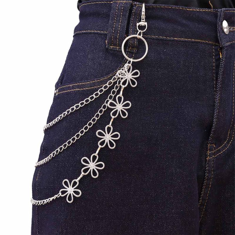Nuovo fiore cavo in metallo per accessori, catena in denim alla moda e versatile, catena per il corpo in stile Ins_voghion.com