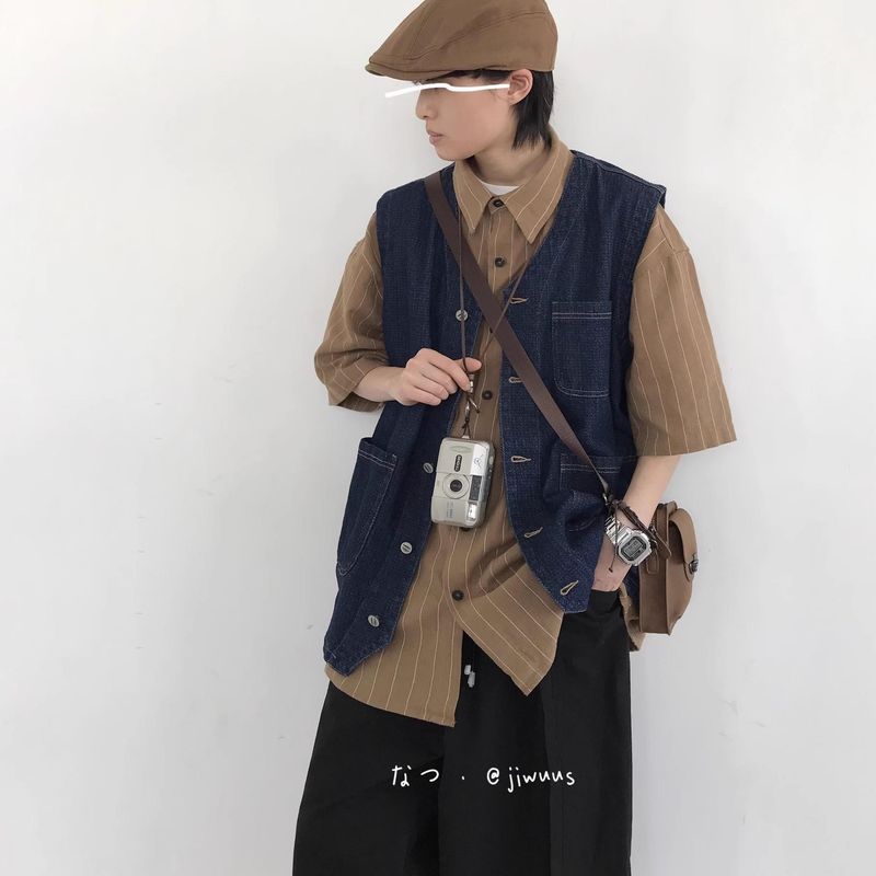 Herrenbekleidung Jeansweste Männer und Frauen Neue lässige ärmellose Lagentops Loose Coat Trend_voghion.com