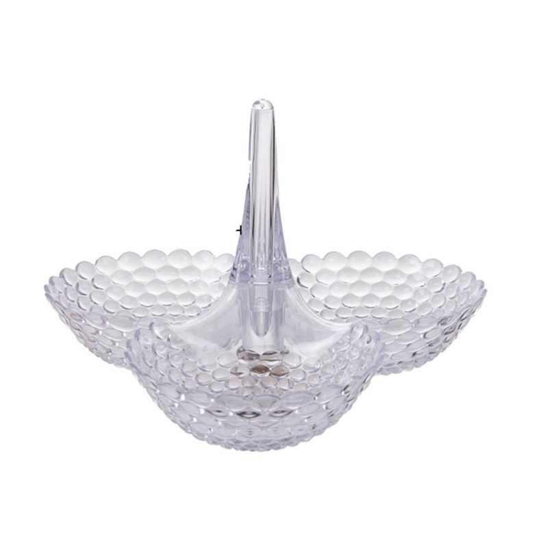 3Pcs 1 Layer Snack Plate Plastic Sectional Serving Tray Stackable Dried Fruit Plate Nut Candy Serving Bowls For Party_voghion.com