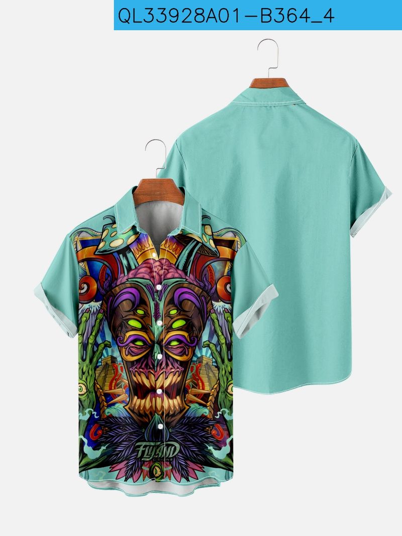 Unbeatable Quality 2025 New Plus Size 7/20 Digital Printed Men's Loose And Trendy Short Sleeved Lapel Shirt_voghion.com