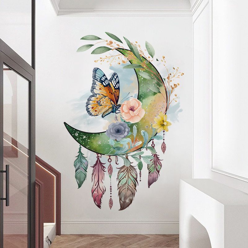 Chuanhao CH36039 Papillon Attrape-rêves Décoration de chambre à coucher confortable Autocollant mural autocollant_voghion.com