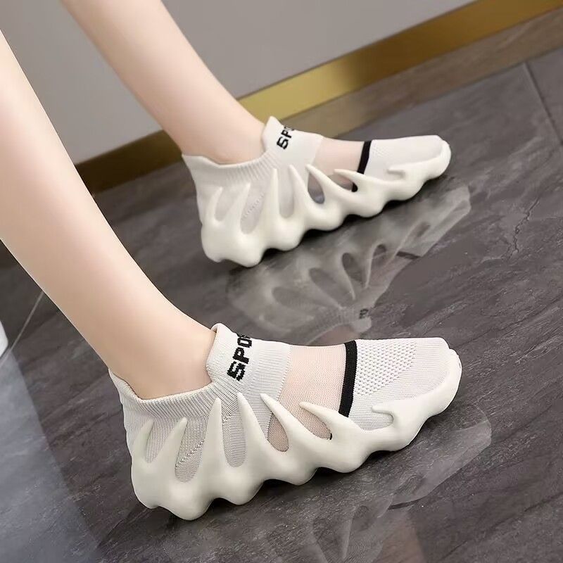 Atmungsaktive Mesh-Socken mit Oktopus-Motiv für Damen, Sommer 2025, neuer koreanischer Stil, Xiaolongbao Lauf- und Freizeitschuhe_voghion.com