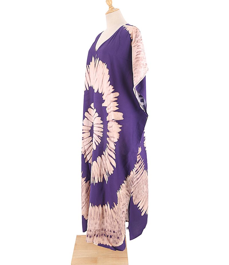Strandkleid aus 100 % Baumwolle für Damen – Sonnenshirt mit Boho-Print, locker sitzende Bademode, Langarm-Tunika für den Urlaub am Pool_voghion.com