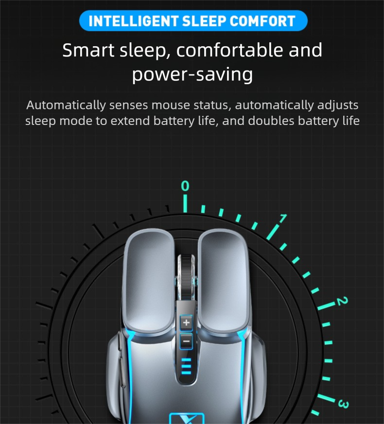 Xinmeng M215 Kabellose, wiederaufladbare mechanische 24G-Gaming-Maus für Laptops und Desktop-Computer_voghion.com