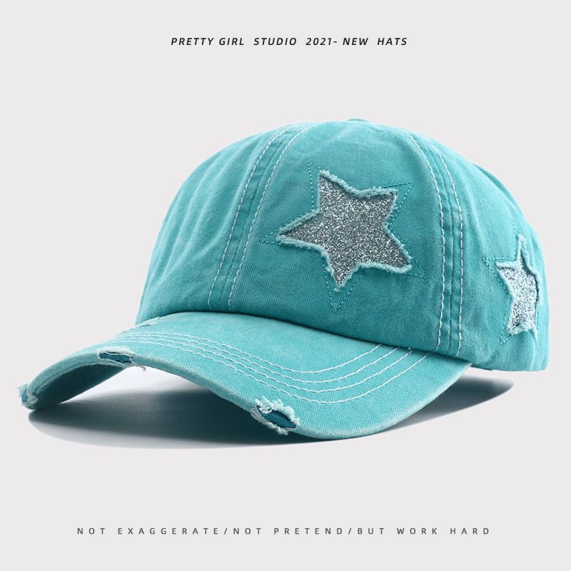 Hat female summer sun hat new solid color duck tongue cap Korean soft top washed do old baseball cap_voghion.com