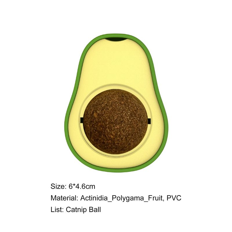 Guangying Katzenspielzeug, kreatives Zahnreinigungsspielzeug, rotierender Avocado-Katzenminze-Ball, Katzen-Kauspielzeug, Heimtierbedarf_voghion.com