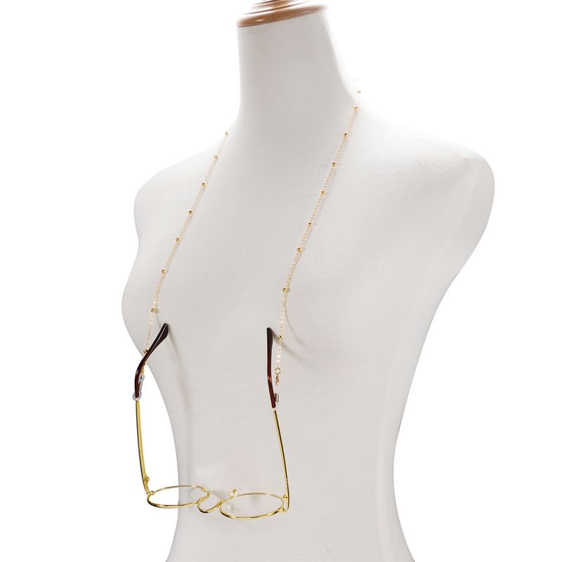 Chic Anti-slip Metal Beaded Reading Glasses Sunglasses Neck Cord Rope Chain_voghion.com