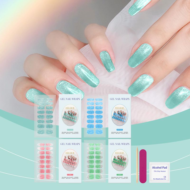 EELHOE Soft Gel Nail Sticker Set Nail Paper Mini Fresh Shimmer Minimalist Soft Nail Sticker_voghion.com