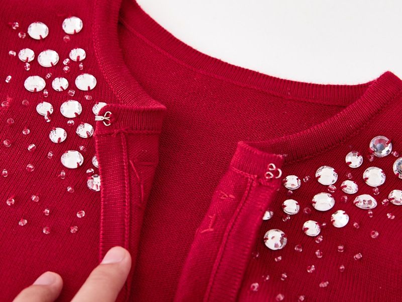 Cardigan de protection solaire fait main en perles pour filles de 8 à 16 ans – Veste d'été en tricot léger, aérée et élégante_voghion.com