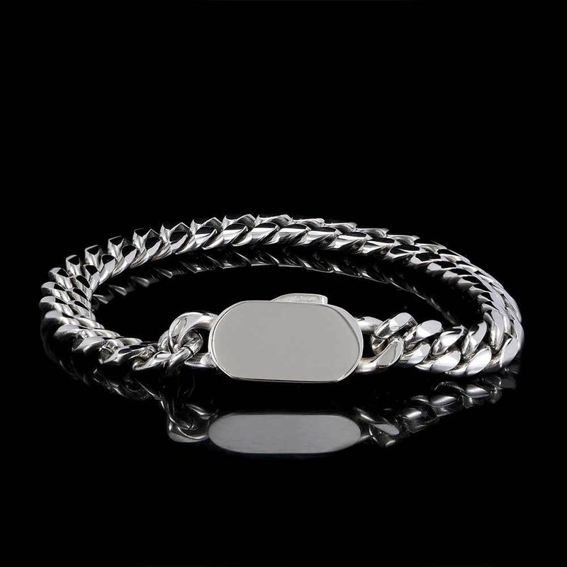 Men And Women's Jewelry Stainless Steel Cuban Link Chain Bracelet With Spring Clasp Hip Hop Style Titanium Steel 18K Gold Plated Unisex Accessory_voghion.com
