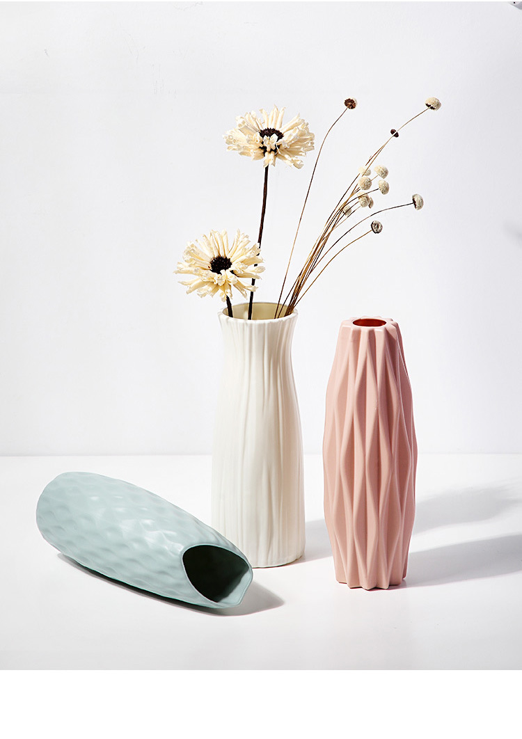 Plastic vaas in Scandinavische stijl - onbreekbare bloemenvaas voor de woonkamer, minimalistische decoratieve vaas voor woondecoratie (set van 2)_voghion.com